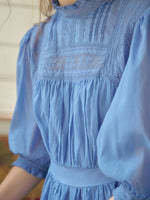 Averie Lace Panel Blue Dress Davin Luxe