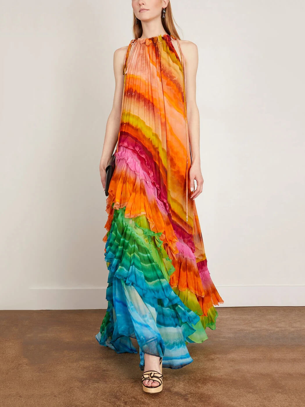 British Ruffle Gown in Multi