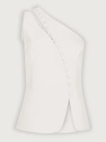 Dione™ One-Shoulder Button Detail Top My Store