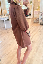 Contrast Banding 3/4 Sleeve Dress Davin Luxe