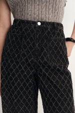 Natalie Gradient Straight Jeans in Crochet Denim Davin Luxe