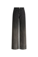 Natalie Gradient Straight Jeans in Crochet Denim Davin Luxe