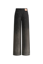 Natalie Gradient Straight Jeans in Crochet Denim Davin Luxe