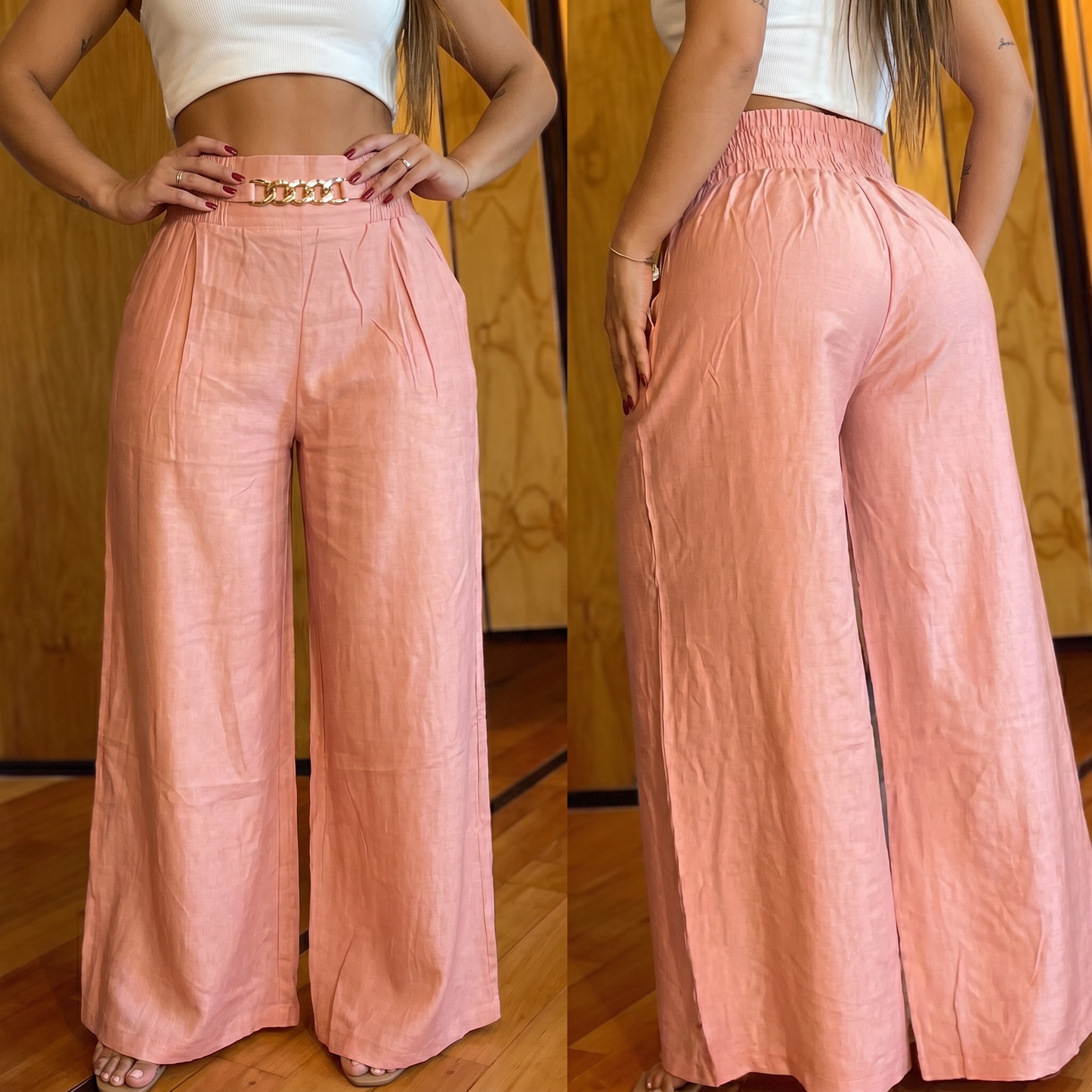 High-Waist Wide-Leg Trousers