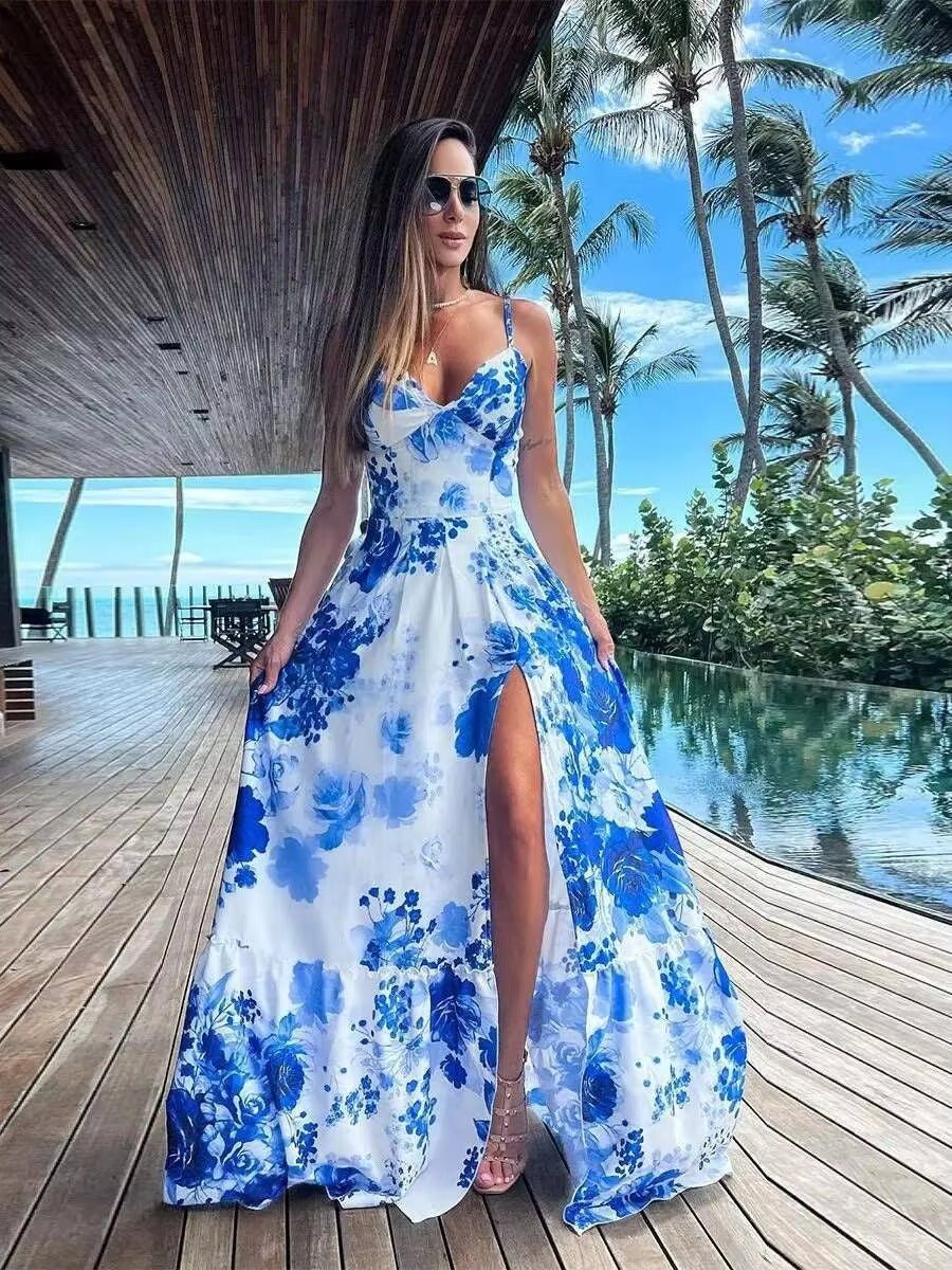 Island Muse Deep-V Dress