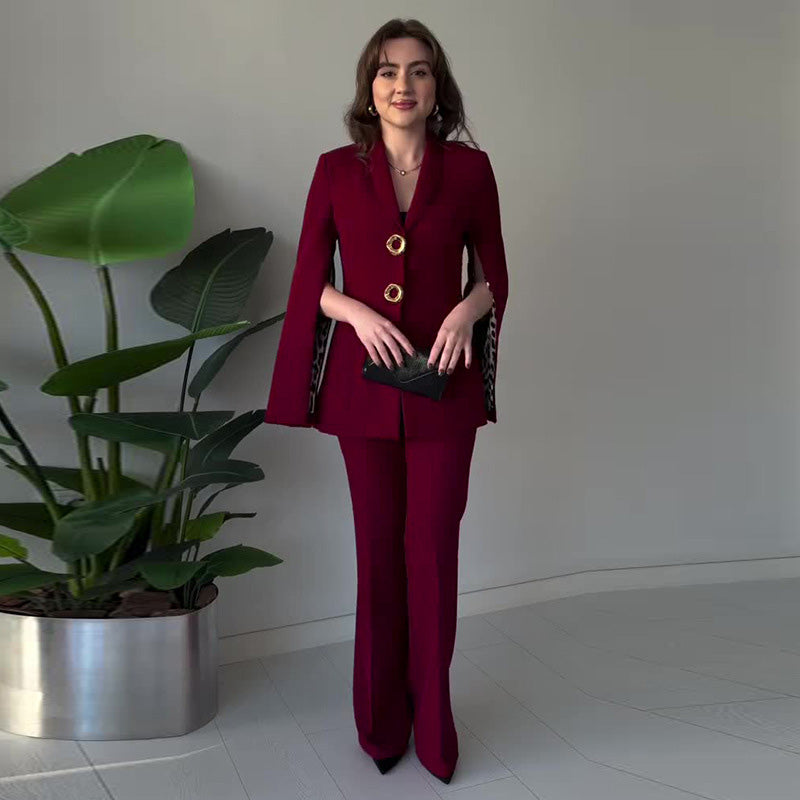 Elegant Two-Piece Tailored Blazer & Trouser Set