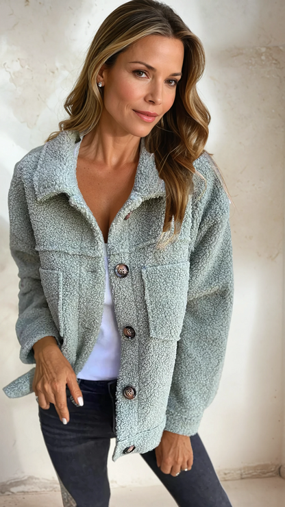 Tessa™ | Cozy Button-Up Fleece Jacket davin luxe