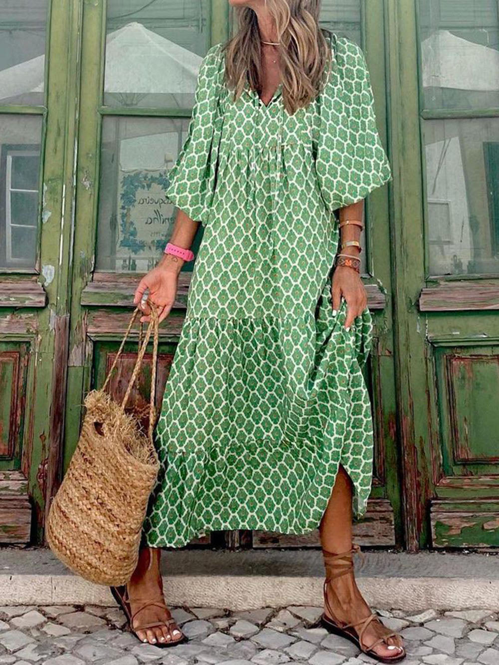 Bohemian Printed Maxi Dress Davin Luxe