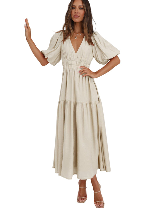 Dress with Puff Sleeves