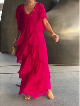 Casual Slimming Solid Color Pullover Dress