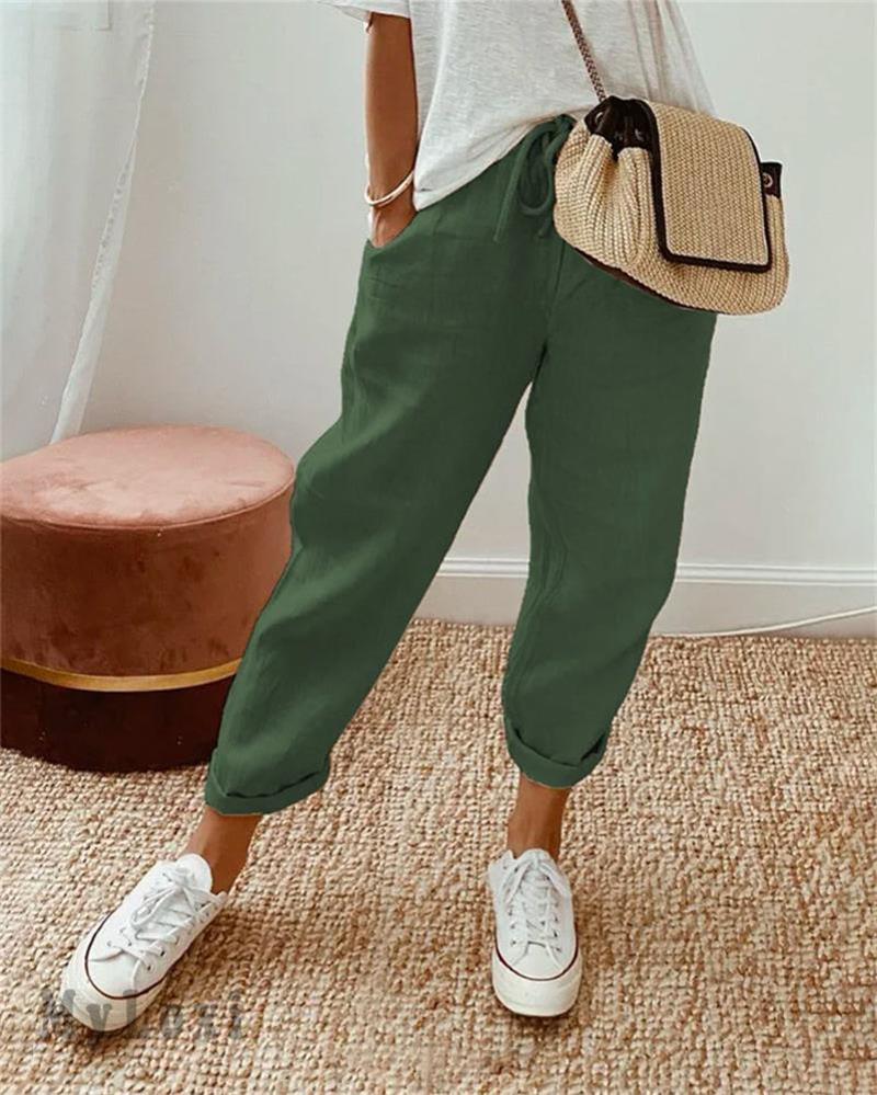 Cotton Linen Casual Trousers