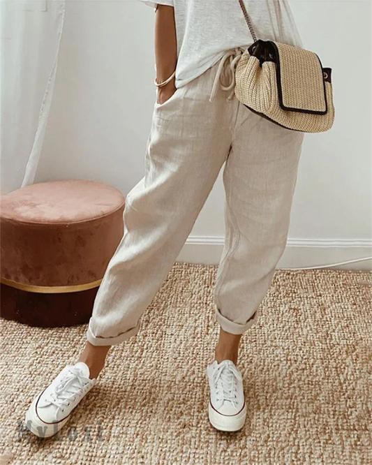 Cotton Linen Casual Trousers