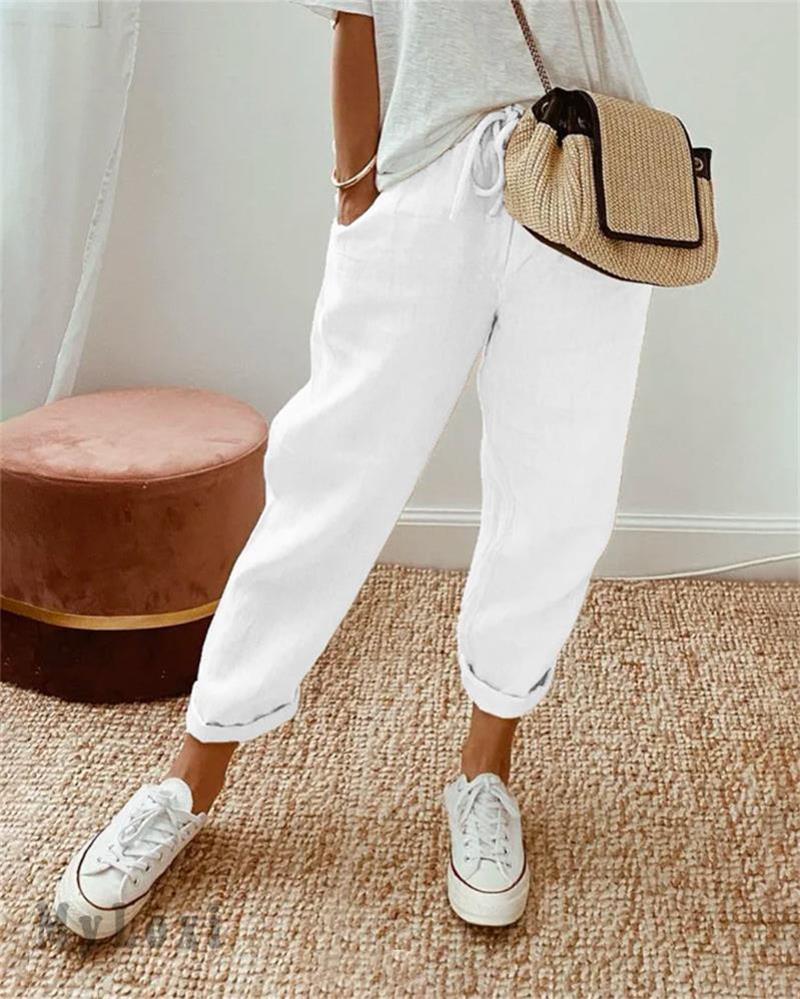 Cotton Linen Casual Trousers