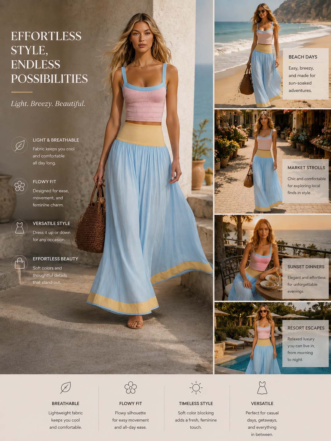 Capri Coast Maxi Skirt Set