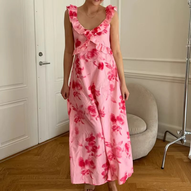 MelbaIC Dress - Off White Flower Print