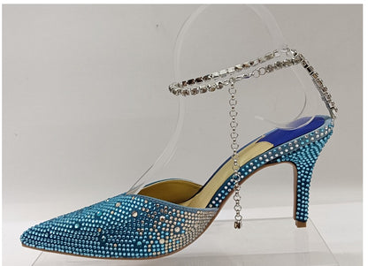Womens Crystal Stiletto Evening Shoes