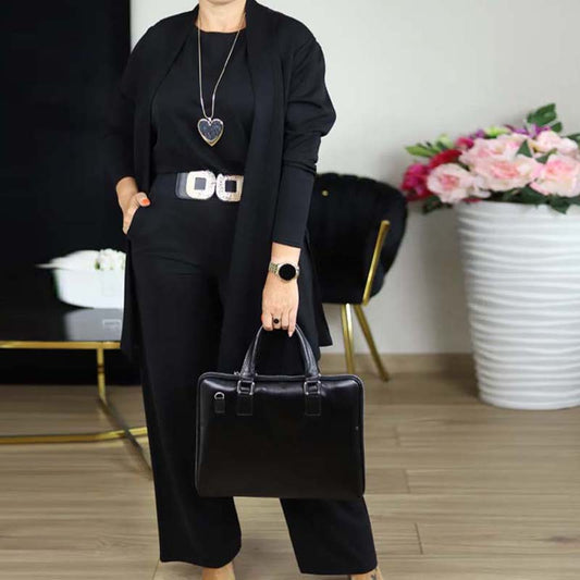 Elegant Three-Piece Knit Co-Ord