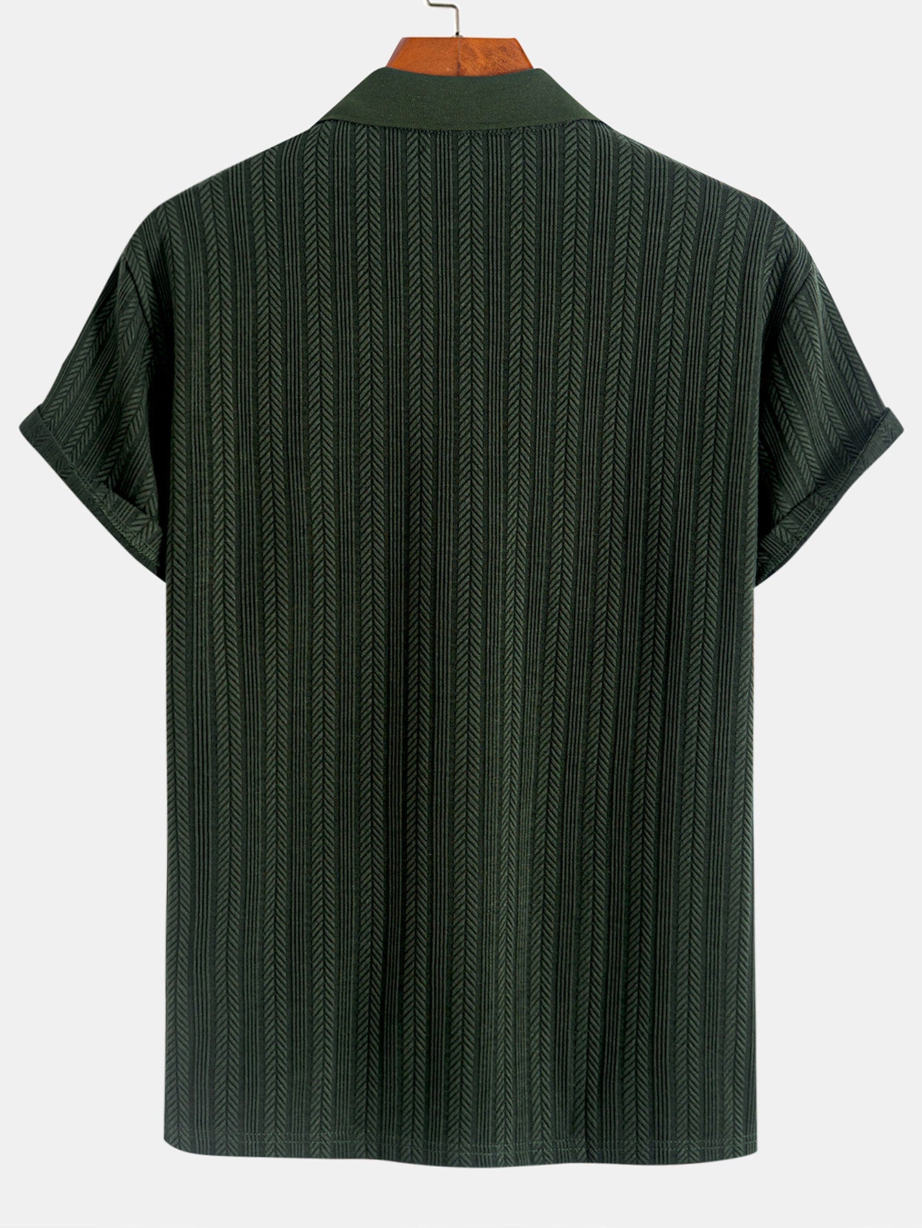 Textured Zipper Polo