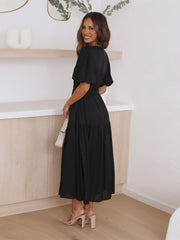 Dress with Puff Sleeves
