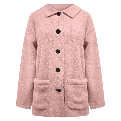 Cozy Button-Up Coat Davin lUXE