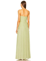 Flowy Green Long Dress GLIZM