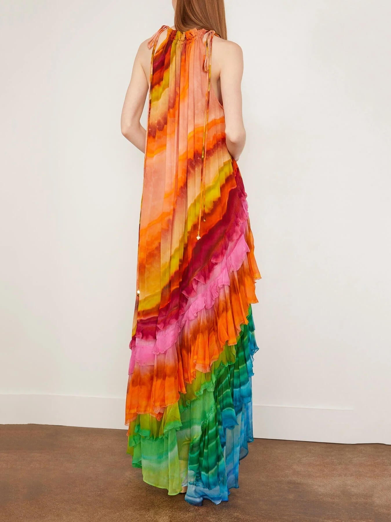 British Ruffle Gown in Multi
