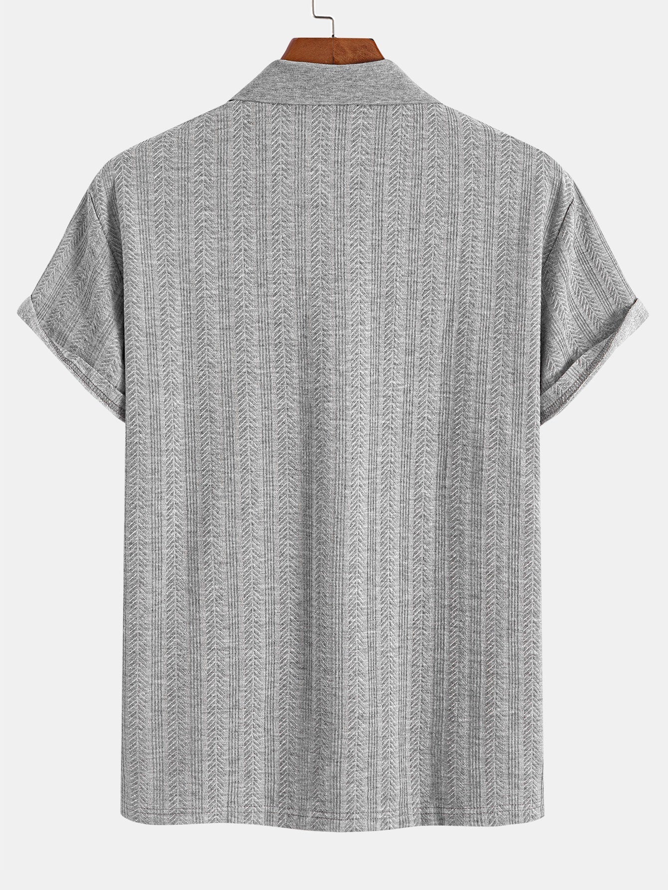 Textured Zipper Polo