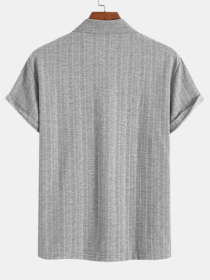 Textured Zipper Polo