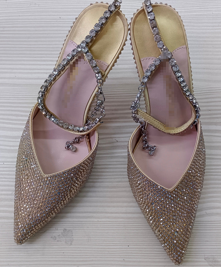 Womens Crystal Stiletto Evening Shoes