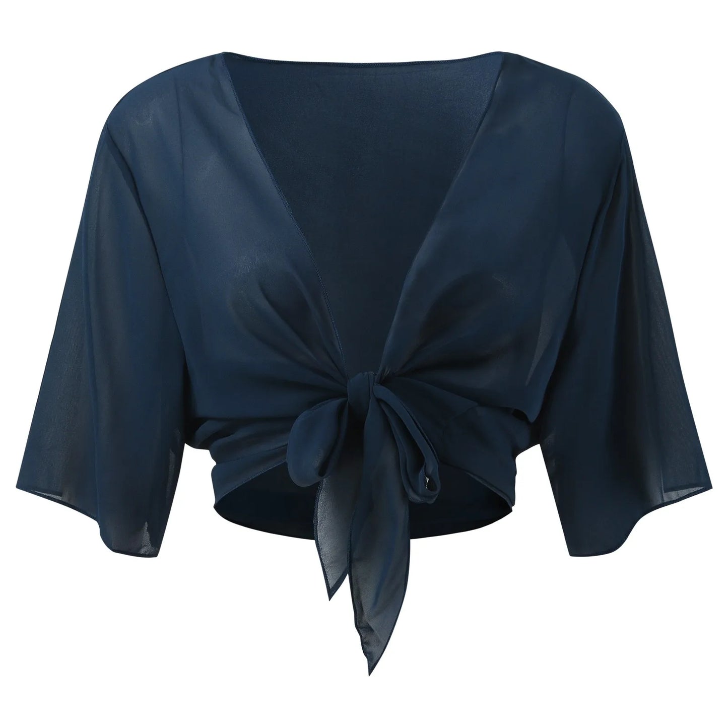 BreezeLite Tie-Front Chiffon Shrug