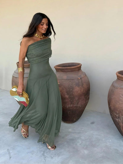 Toledo Elegant One-Shoulder Dress