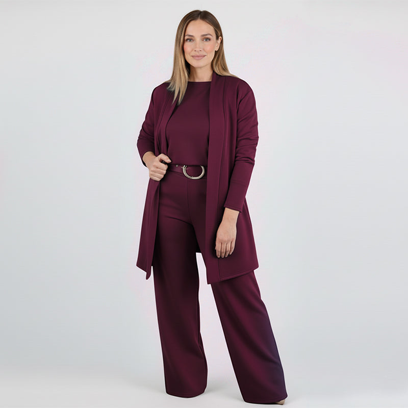 Elegant Three-Piece Knit Co-Ord