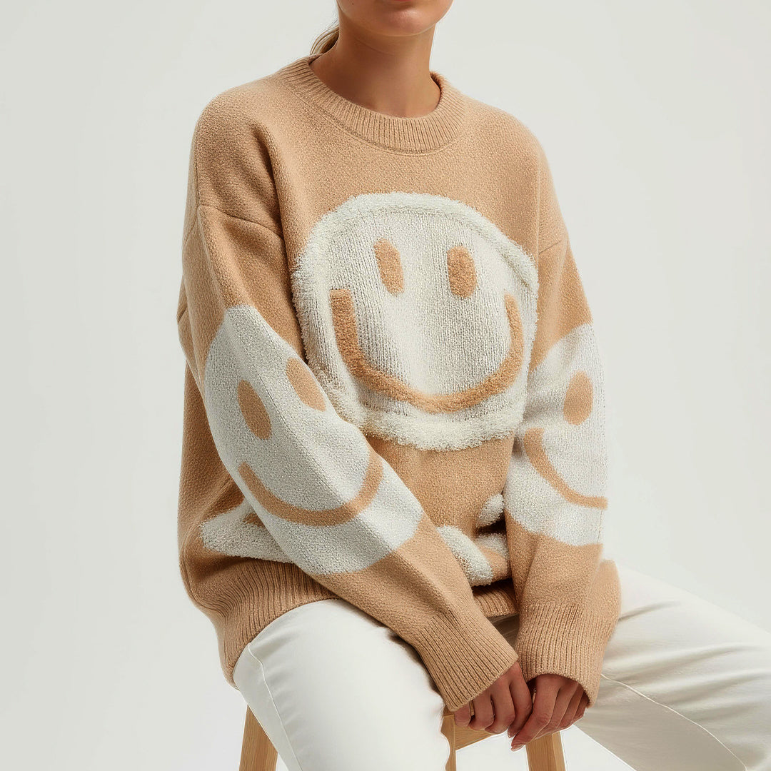Oversized Fuzzy Smile Sweater