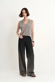 Natalie Gradient Straight Jeans in Crochet Denim Davin Luxe