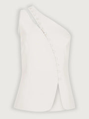 Dione™ One-Shoulder Button Detail Top My Store