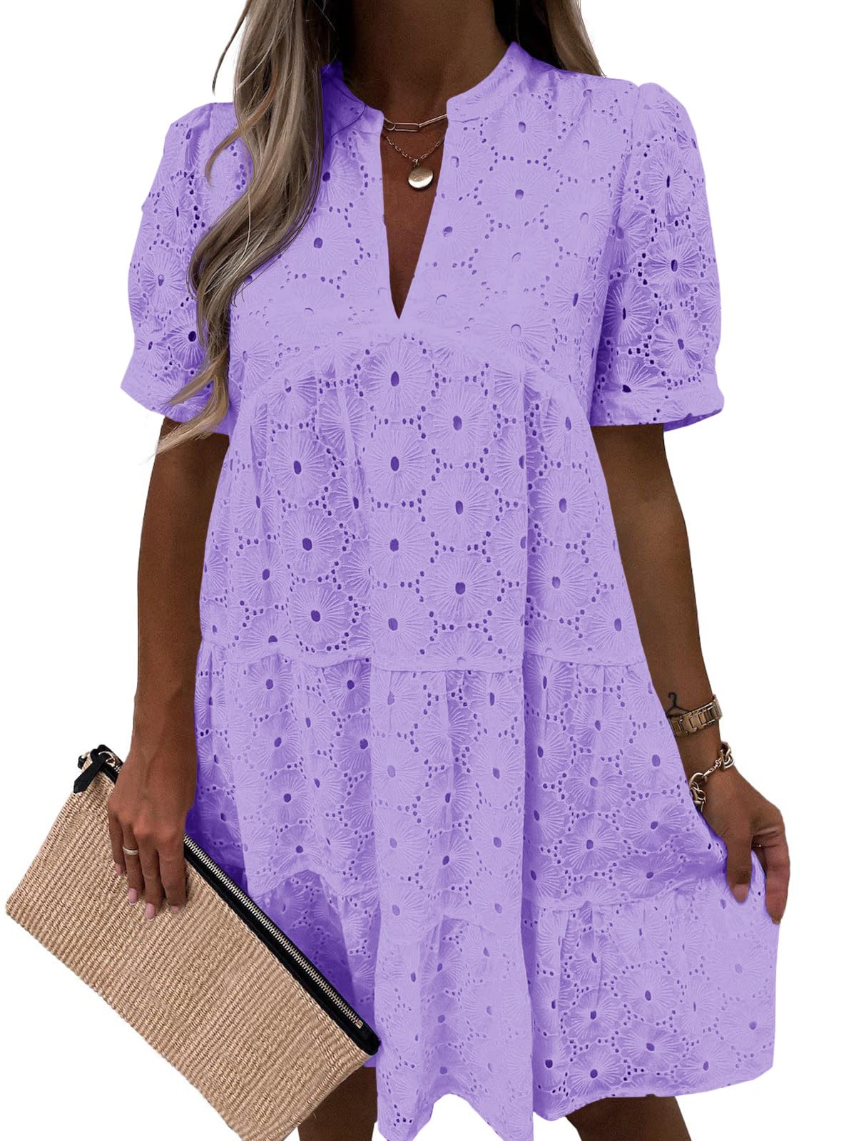 Lace Eyelet Babydoll Dress
