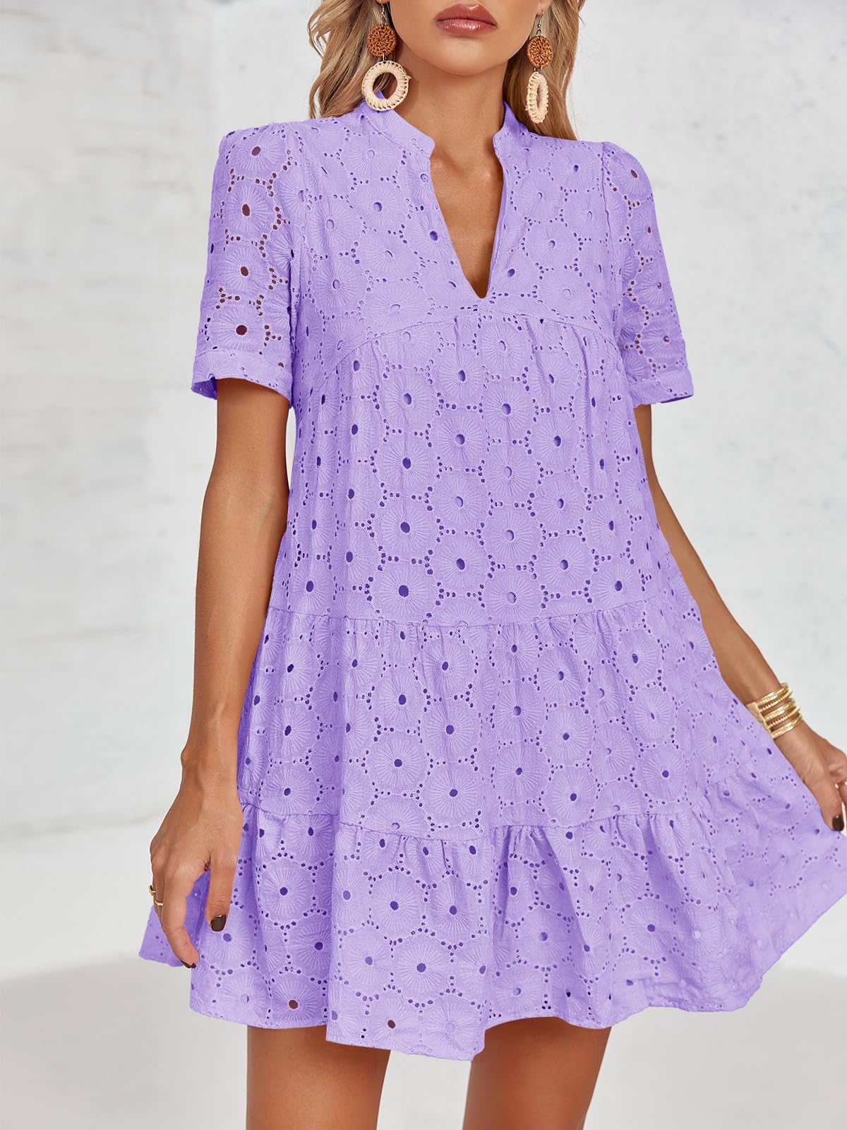 Lace Eyelet Babydoll Dress