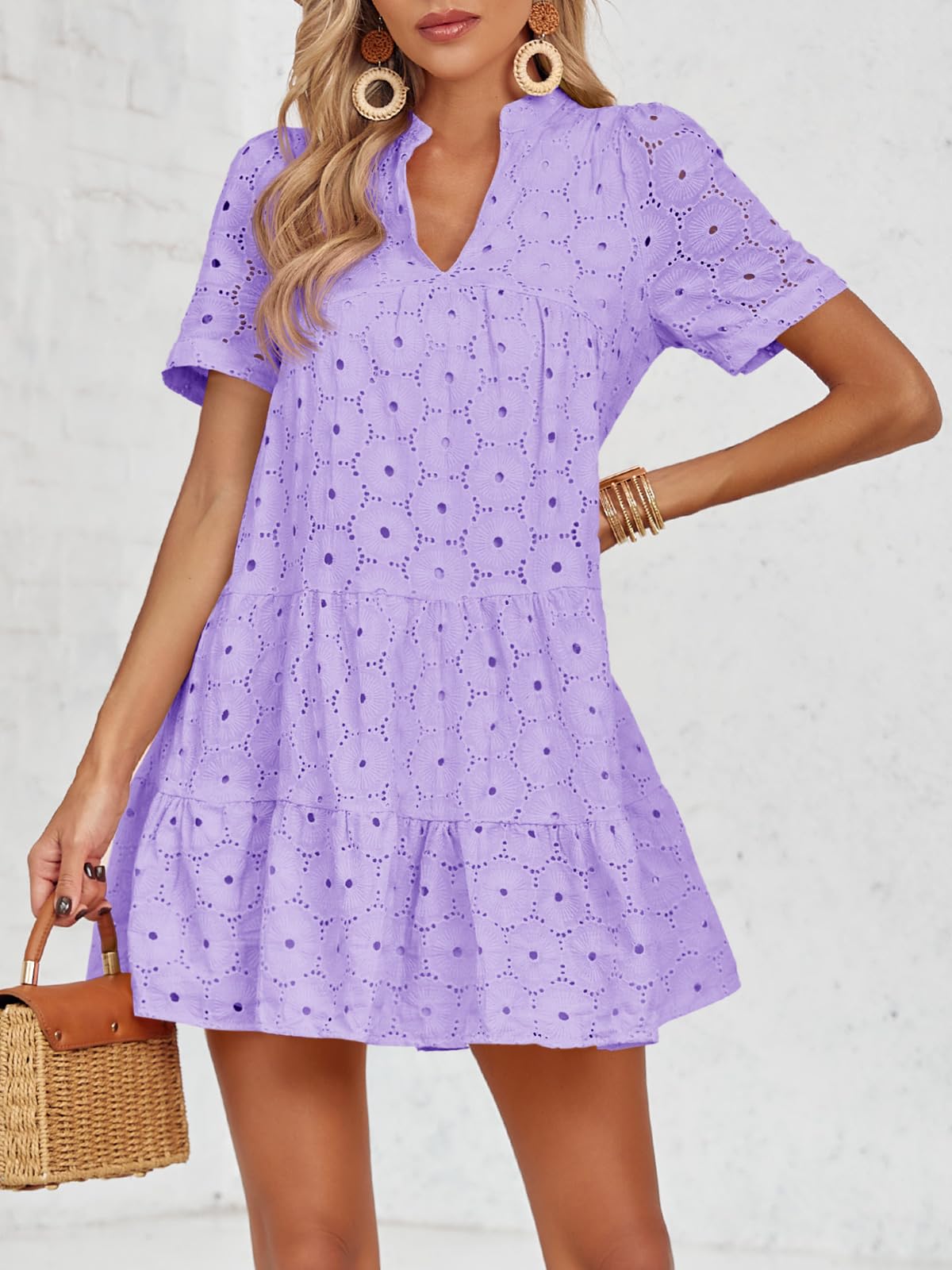 Lace Eyelet Babydoll Dress