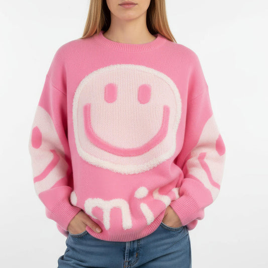 Oversized Fuzzy Smile Sweater