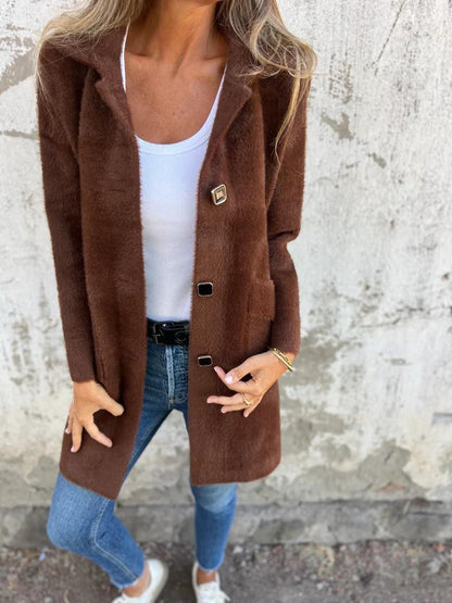 MARCE | Casual Single-Breasted Thick Coat with Lapels Davin luxe