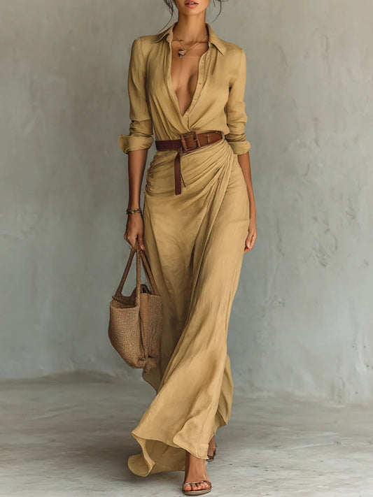 Imelda – Long dress with belt