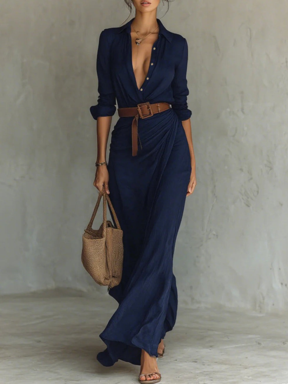 Imelda – Long dress with belt