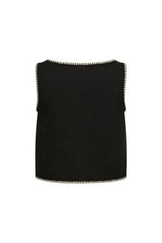 Hailey Contrast Trim Vest in Herringbone Tweed Davin Luxe