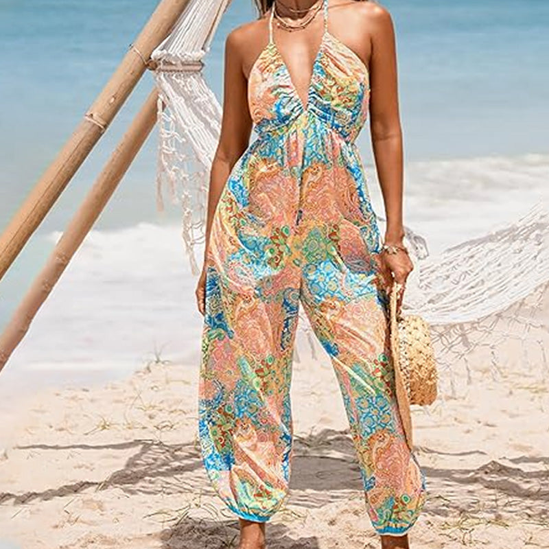 V-Neck Backless Jumpsuit