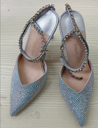 Womens Crystal Stiletto Evening Shoes