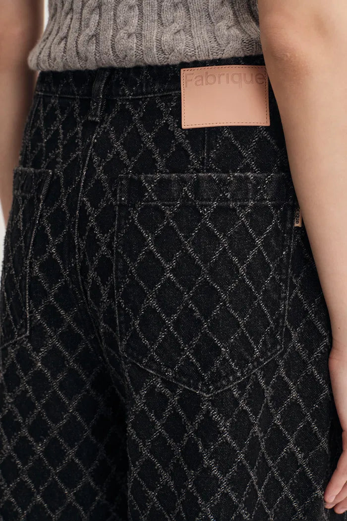 Natalie Gradient Straight Jeans in Crochet Denim Davin Luxe