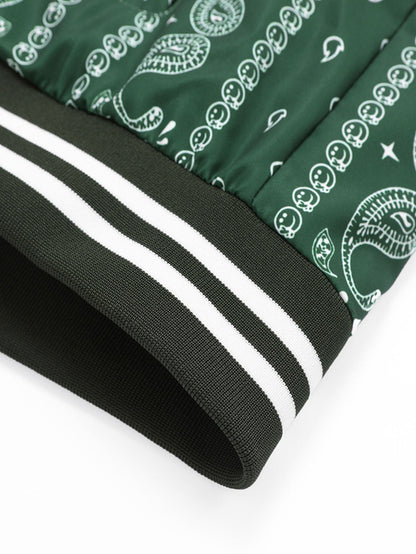 Paisley Print Baseball Jacket