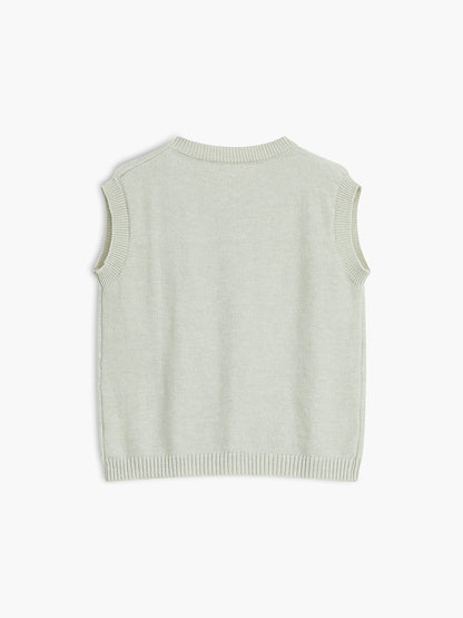 Casual Button Up Sweater Vest