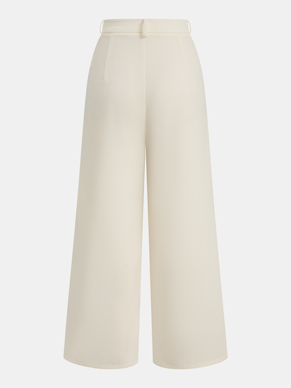 Sleeveless Belted Top & Pleated Pants Set