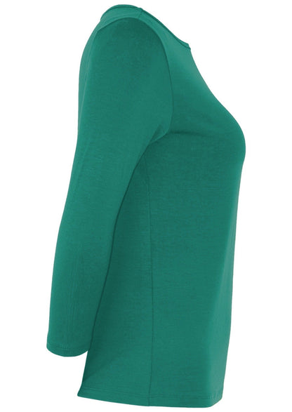 Boat Neck Top Jade Green Davin luxe